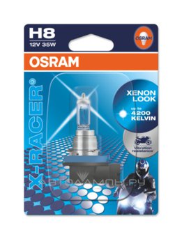 H8 12V-35W (PGJ19-1) ( +20% света; вибростойкая) X-Racer (блистер 1шт.) Moto 64212XR-01B (бл.1)