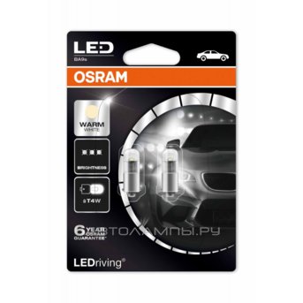 T4W 12V-LED (BA9s) 6000K 1.0W Cool White LEDriving premium (блистер 2шт.) 3850CW-02B